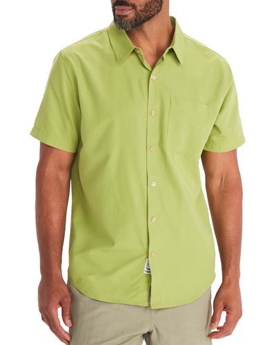 Marmot Aerobora Short Sleeve Button Down Shirt - Green