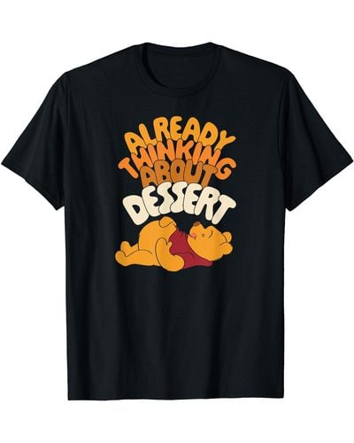 Amazon Essentials Winnie The Pooh Thanksgiving Already Thinking About Dessert T-shirt - Black