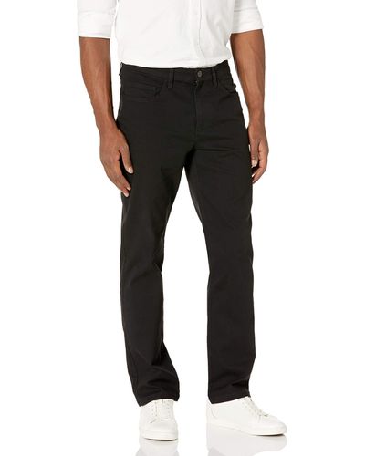 Amazon Essentials Pantalon Chino Stretch Confortable à 5 Poches Coupe Droite - Noir