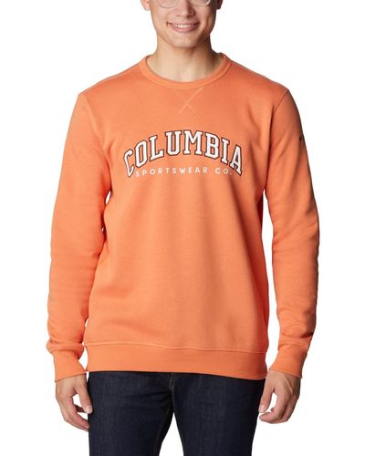 Columbia Logo Fleece Crew Sweater - Orange