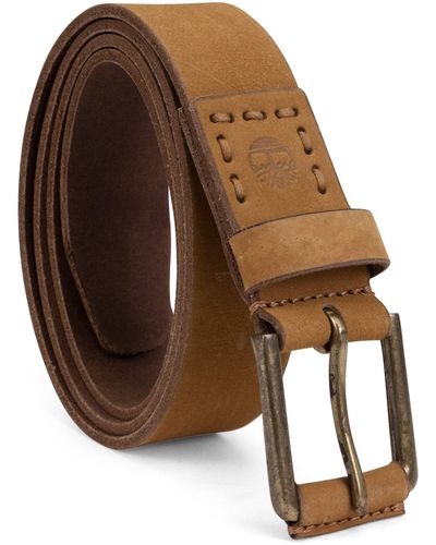Timberland Mens Casual Leather Belt - Brown
