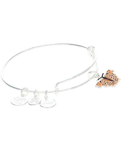 ALEX AND ANI Comma Butterfly Expandable Bangle Bracelet,shiny Silver,orange - White