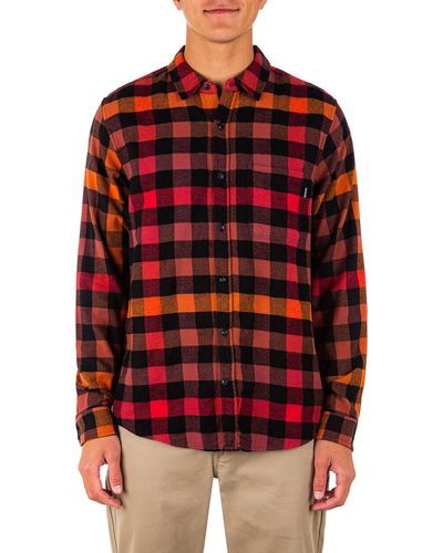 Hurley Portland Flannel Long Sleeve - Red