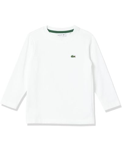 Lacoste Long Sleeve Crew Neck Cotton T-shirt - White