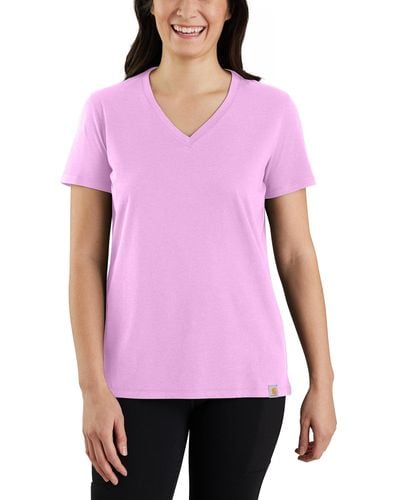 Carhartt Plus Size Relaxed Fit Lightweight Short-sleeve V-neck T-shirt - Purple