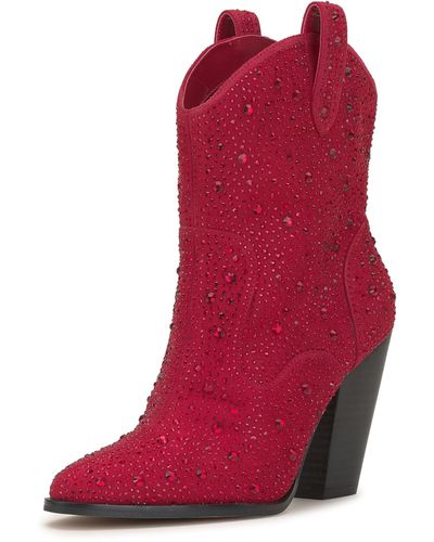 Jessica Simpson Cissely Western Bootie Fashion Boot - Red