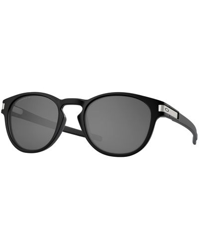 Oakley Oo9349 Latch Low Bridge Fit Round Sunglasses - Black