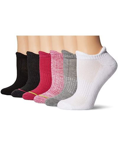 Yummie Half Cushion Tabby No Show Athletic Sock (6 Pack) - Pink