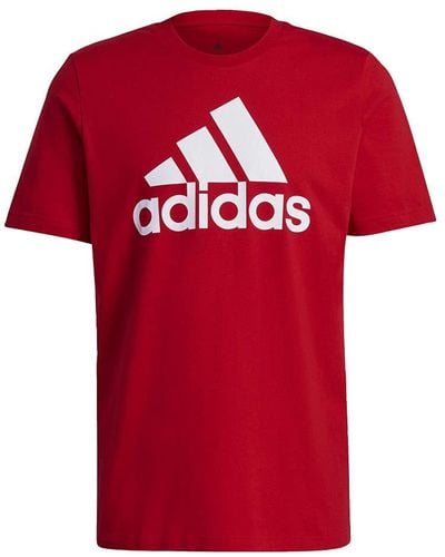 adidas Essentials Big Logo Short Sleeve T-shirt - Red