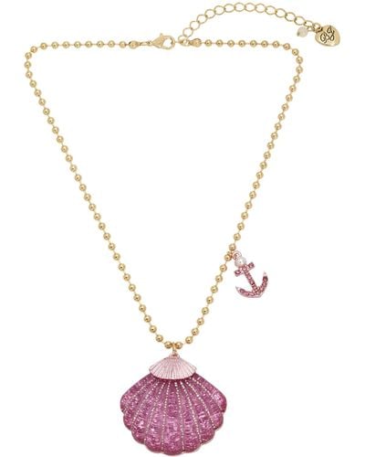 Betsey Johnson S Seashell Pendant Necklace - Metallic