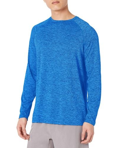 Amazon Essentials Tech Stretch Long-sleeve T-shirt-discontinued Colors - Blue