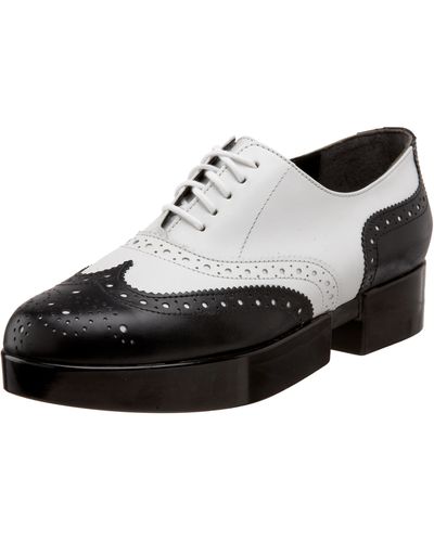 Robert Clergerie Wemilex Oxford,black Calf/white Calf,8.5 M Us