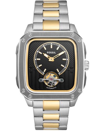 Fossil Inscription Automatic Stainless Steel Two-hand Watch - Metallic