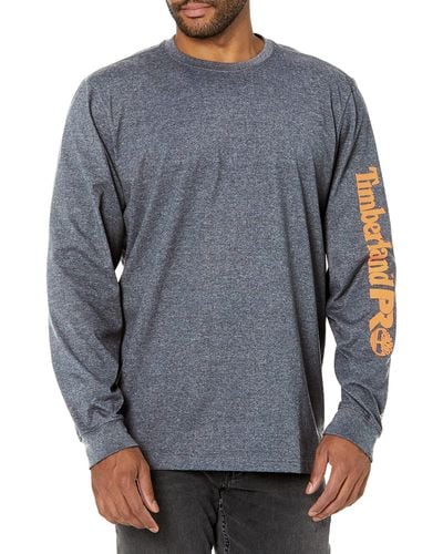Timberland Size Base Plate Blended Long-sleeve T-shirt With Logo - Gray