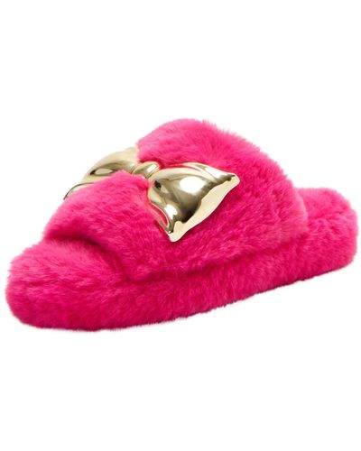 Katy Perry The Fuzzy Bow Slide Slipper - Pink