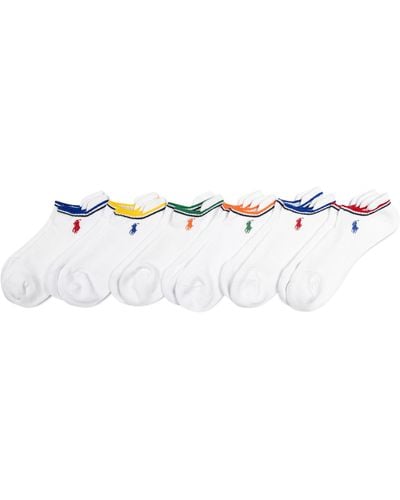 Polo Ralph Lauren Classic Sport Performance Cotton Low Cut Socks 6 Pair Pack - White