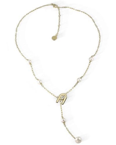 Furla Arch Pearl Necklace - Metallic