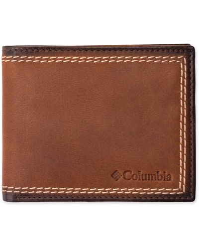 Columbia Contrast Stitch Traveler Wallet - Brown