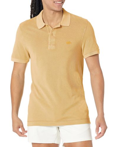 Lacoste Contemporary Collection's Short Sleeve Regular Fit Petit Pique Polo Shirt - Yellow