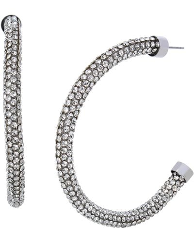 Steve Madden Rope Hoop Earrings - Metallic