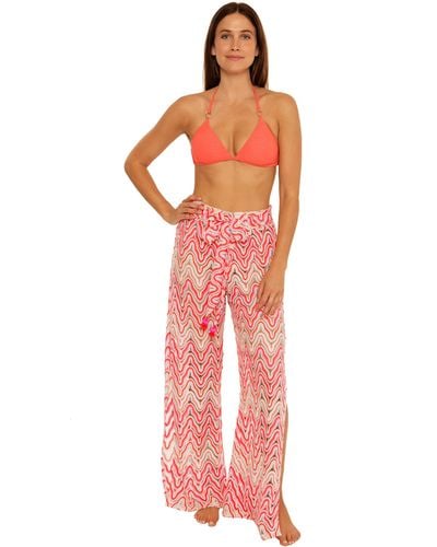 Trina Turk Standard Tie Front Pant - Red
