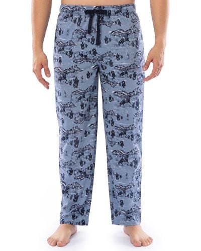 Wrangler Printed Jersey Knit Pajama Sleep Pants - Blue