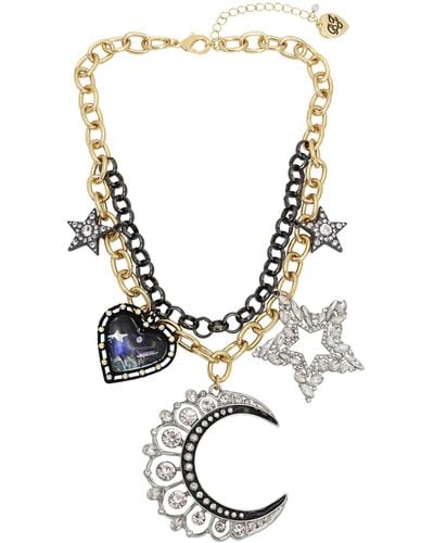 Betsey Johnson S Celestial Bib Necklace - Metallic