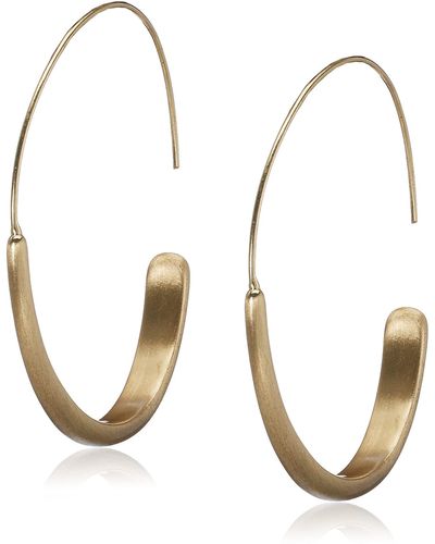 Lucky Brand Brushed Gold Modern Hoop Earrings - Metallic