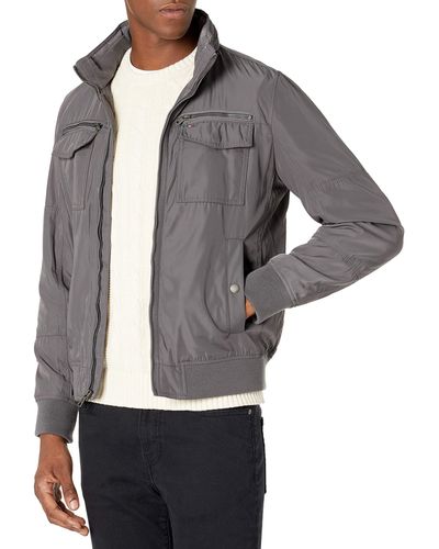 Tommy Hilfiger Water And Wind Resistant Performance Bomber Jacket - Gray