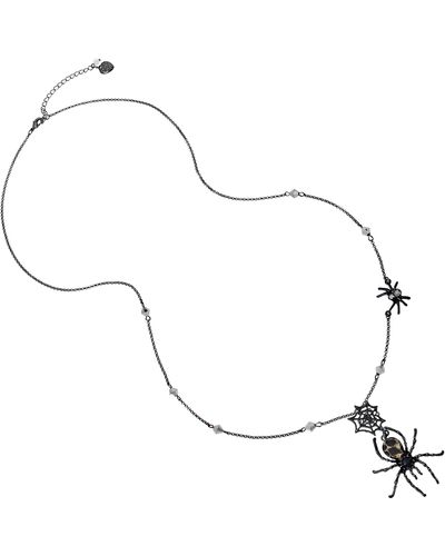 Betsey Johnson Spider Pendant Necklace - Metallic