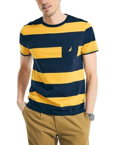 Nautica Striped Crewneck T-shirt - Yellow