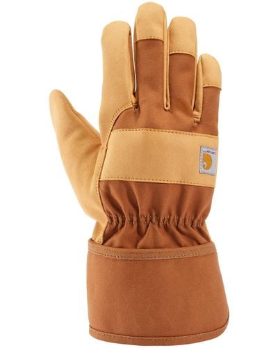 Carhartt Rugged Flex Synthetic Leather High Dexterity Safety Cuff Glove - Brown