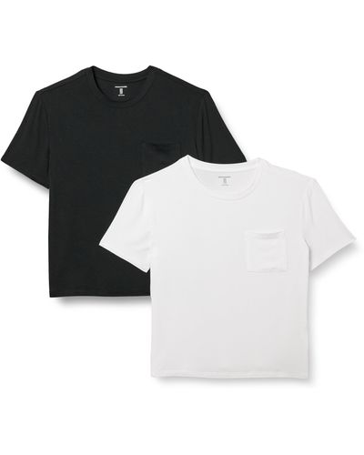 Amazon Essentials Jersey Relaxed-fit Short-sleeve Crewneck Pocket T-shirt - Black