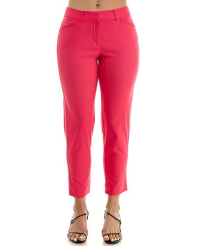 Nanette Lepore Freedom Stretch Flattering Pant With Slit Back Pockets - Red