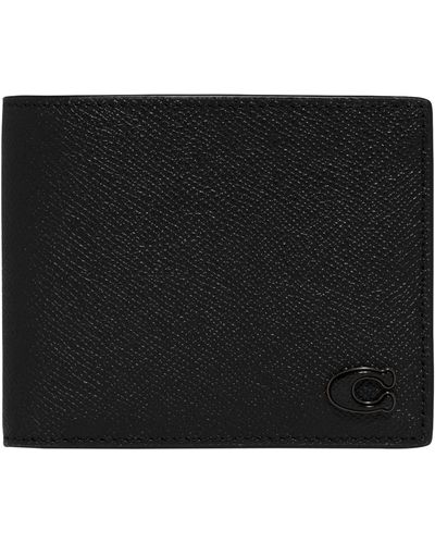 COACH 3-in-1 Wallet In Cross Grain Leather - Black