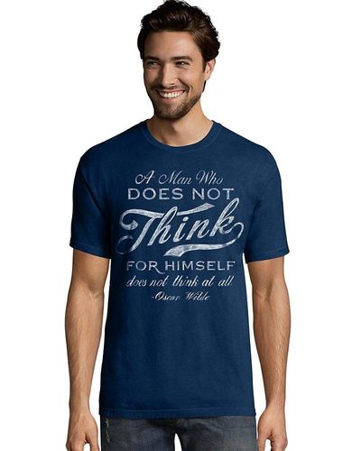 Hanes Lightweight Graphic T-shirt, Navy, Medium - Blue