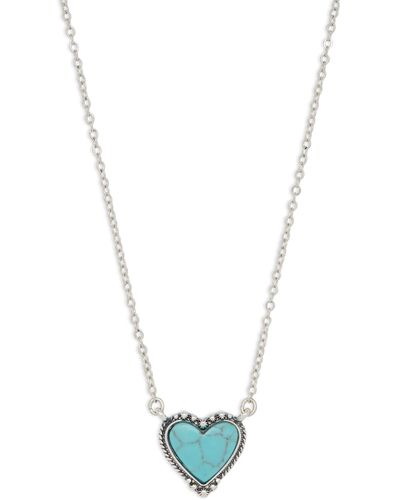 Lucky Brand Turquoise Heart Pendant - White