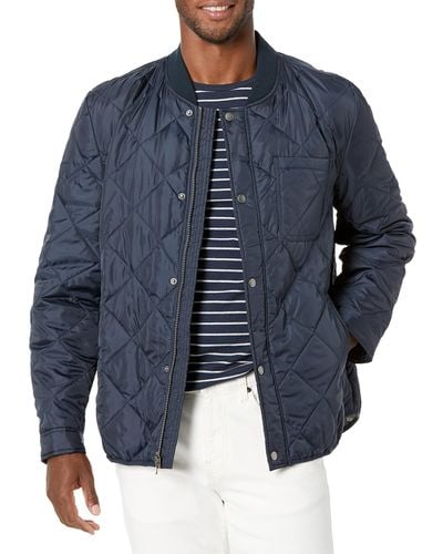 Cole Haan Transitional Quilted Nylon Jacket - Blue