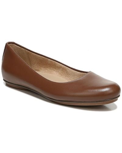 Naturalizer S Maxwell Round Toe Comfortable Classic Slip On Ballet Flats ,mahogany Brown Leather,10 Narrow - Black