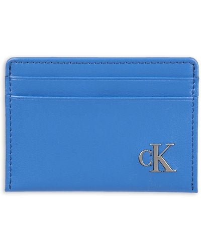 Calvin Klein Rfid Leather Card Case - Blue
