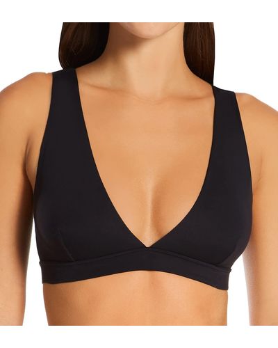 Hanes Womens Eco Luxe High Cut Triangle Dhy203 Bra - Black