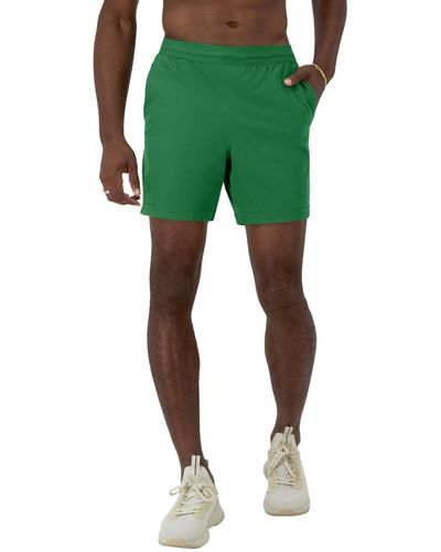 Champion , Purpose, Water Resistant Sports, Swim Shorts For , 6", Road Sign Green/royal Gold Overlap Logo, Large