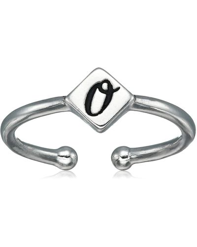 ALEX AND ANI Initial O Adjustable Ring - Metallic
