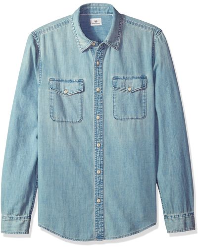 AG Jeans Benning Long Sleeve Cove Denim Shirt - Blue