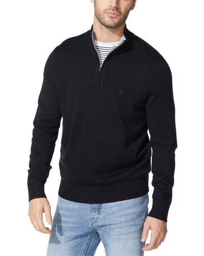 Nautica Quarter Zip Pullover - Schwarz