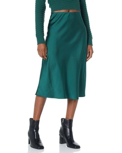 The Drop Maya Silky Slip Skirt - Green