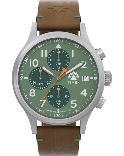 Timex Analog Quarz Uhr mit Leder Armband TW2W16400JR - Grün