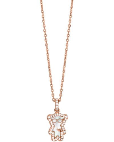Emporio Armani Rose Gold-tone Brass Pendant Necklace - Metallic
