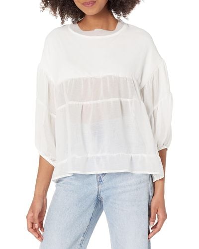 Kendall + Kylie Kendall + Kylie Shirred Blouse - White
