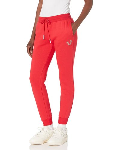 True Religion Hs Mid Rise Jogger Sweatpants - Red